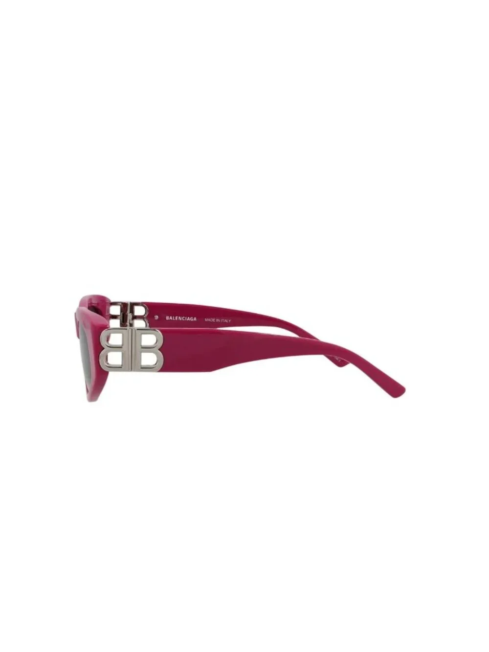 New Balenciaga Women's Sunglasses Cat Eye Recycled Acetate Frame Fuchsia Silver